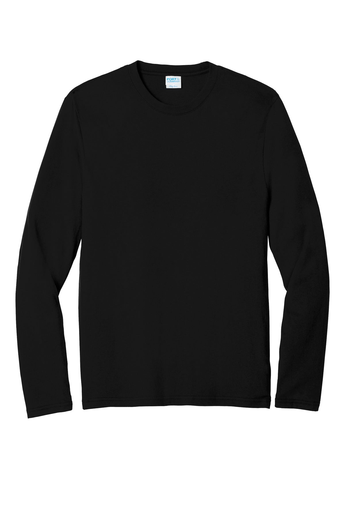 Port & Co Long Sleeve Fan Favorite  Blend Tee - Jet Black