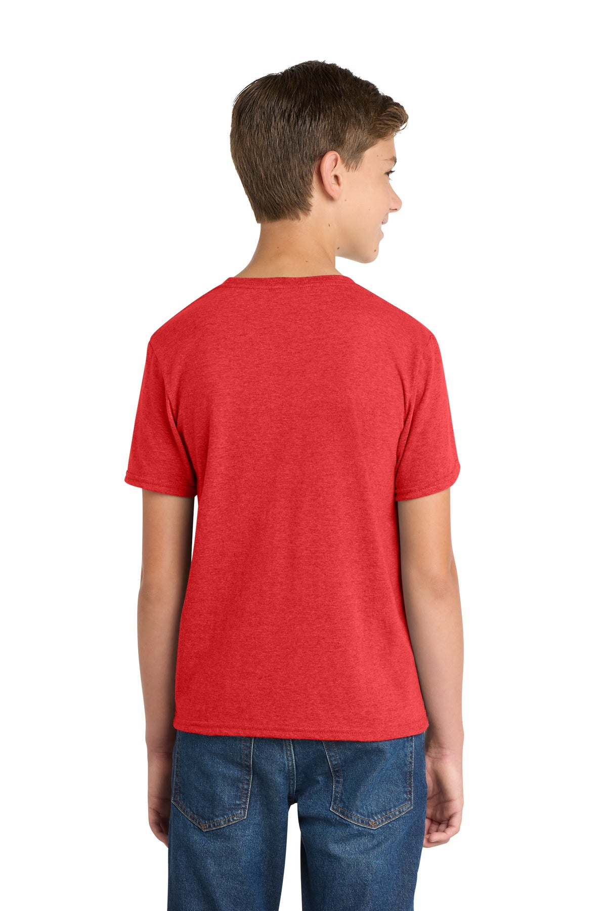 Port & Co Youth Fan Favorite  Blend Tee - Bright Red Heather