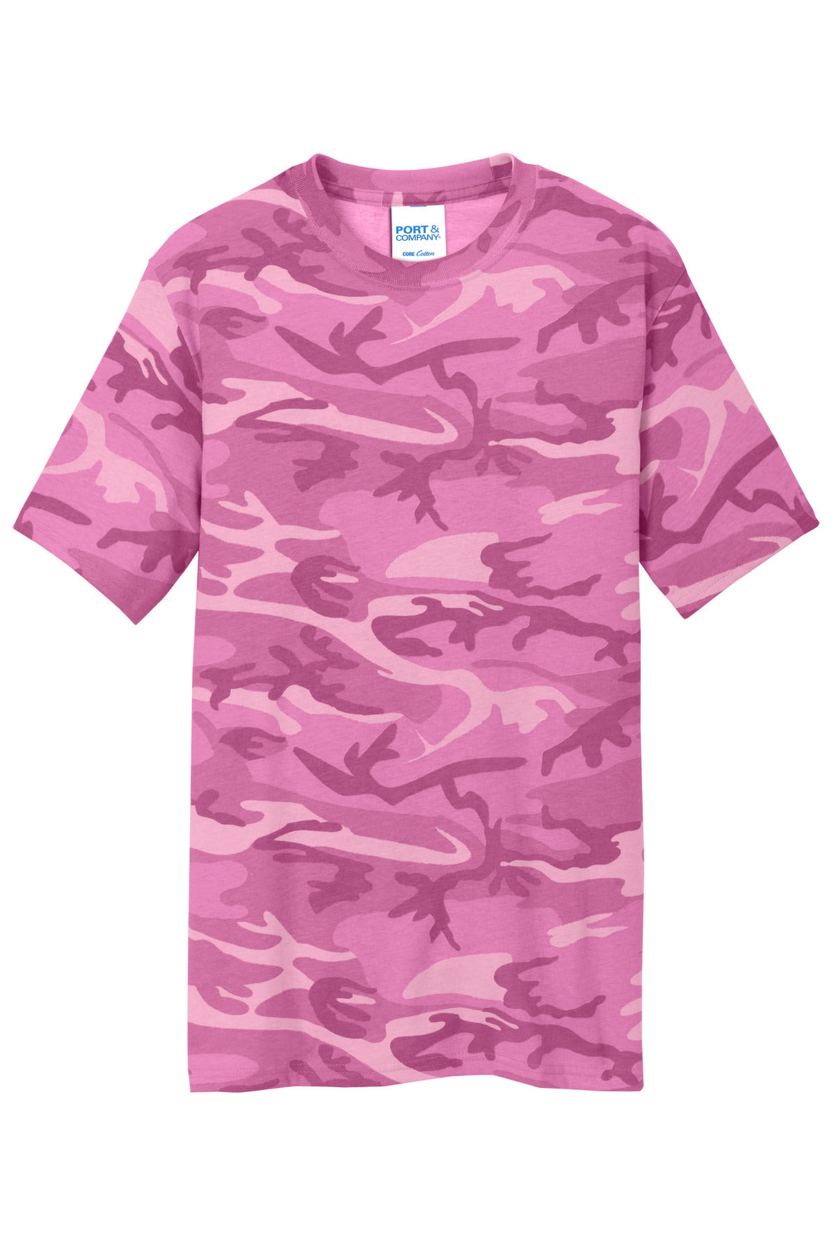 Port & Co Core Cotton Camo Tee - Pink Camo