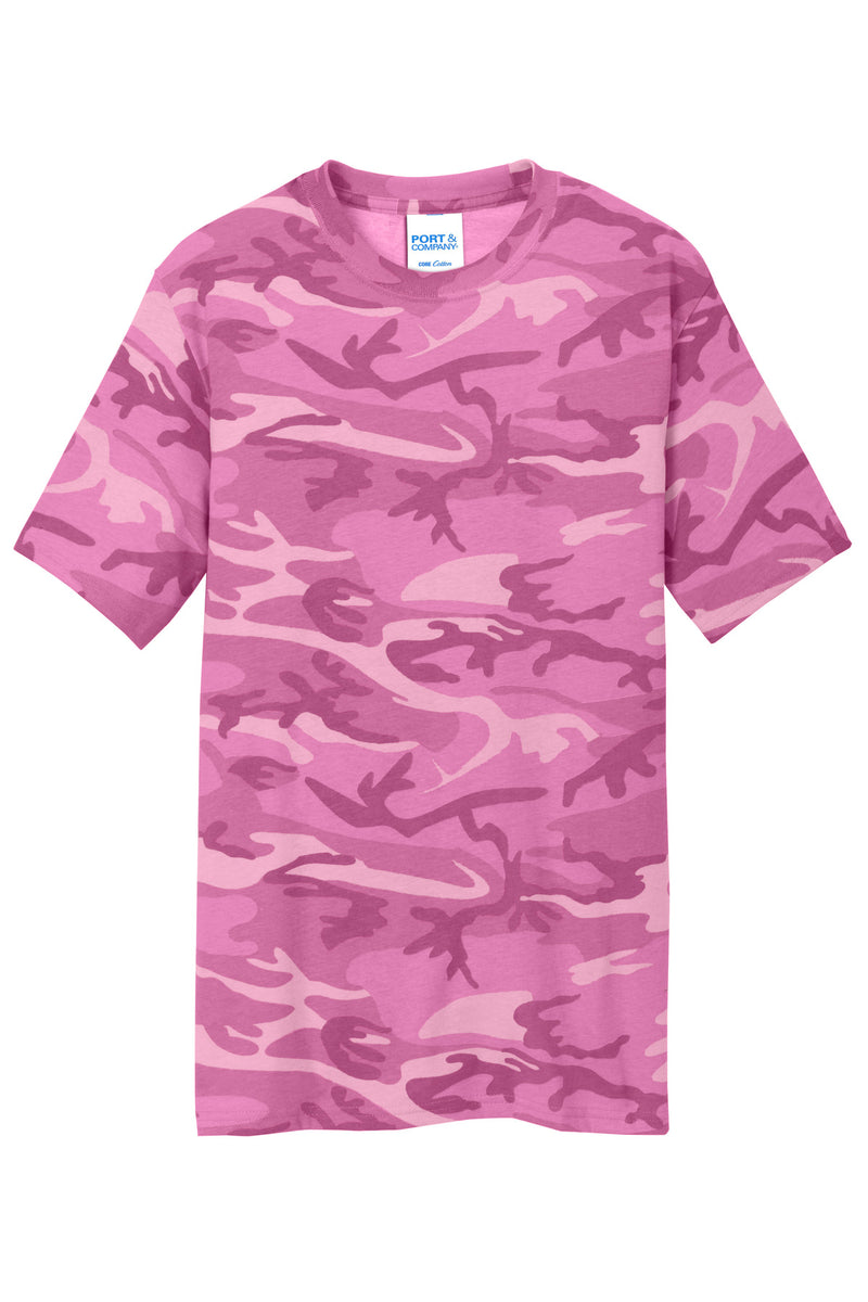Port & Co Core Cotton Camo Tee - Pink Camo