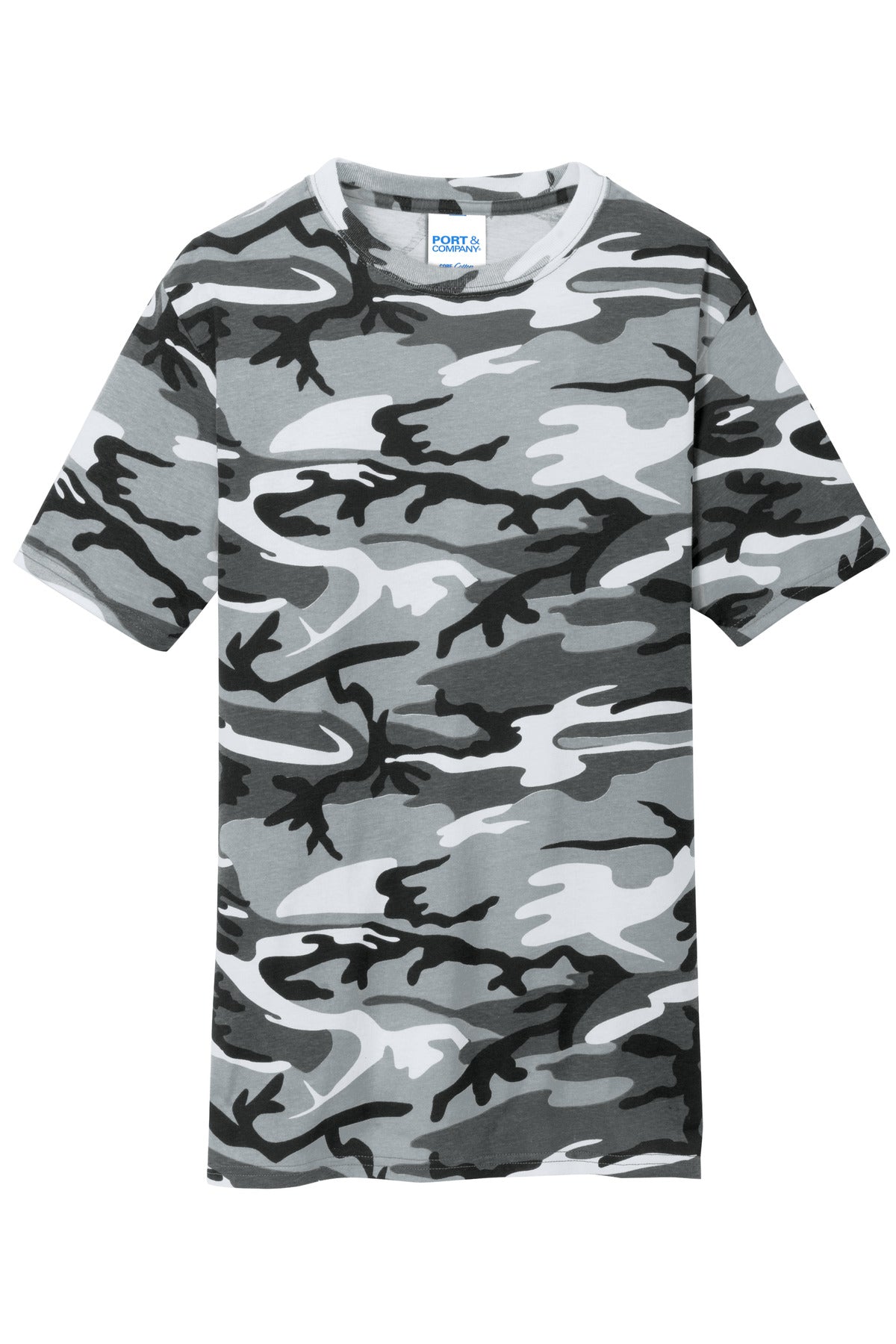 Port & Co Core Cotton Camo Tee - Winter Camo