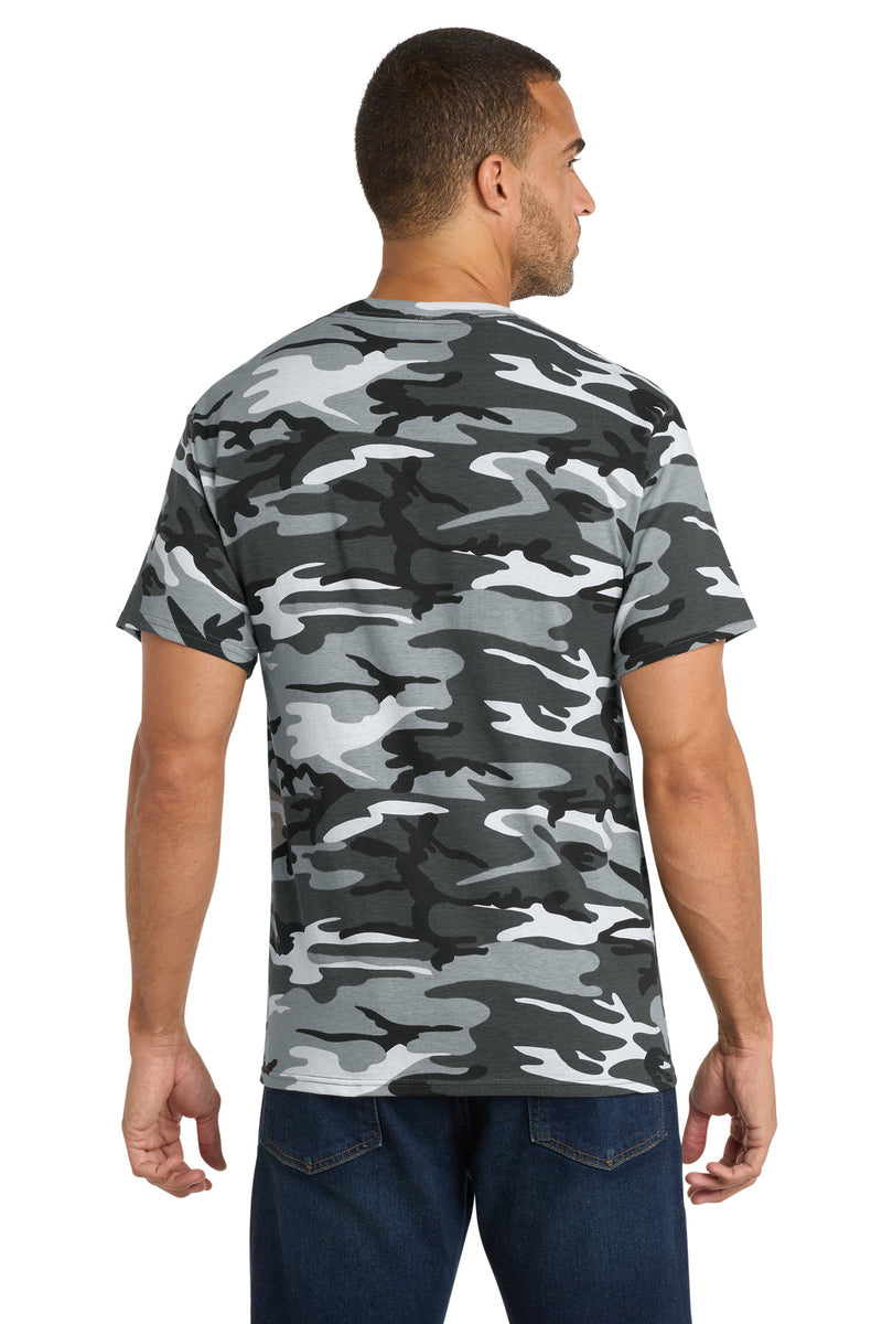 Port & Co Core Cotton Camo Tee - Winter Camo