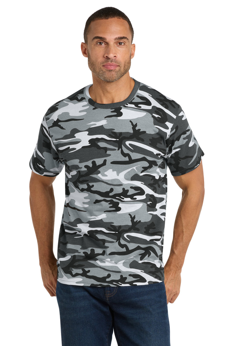 Port & Co Core Cotton Camo Tee - Winter Camo