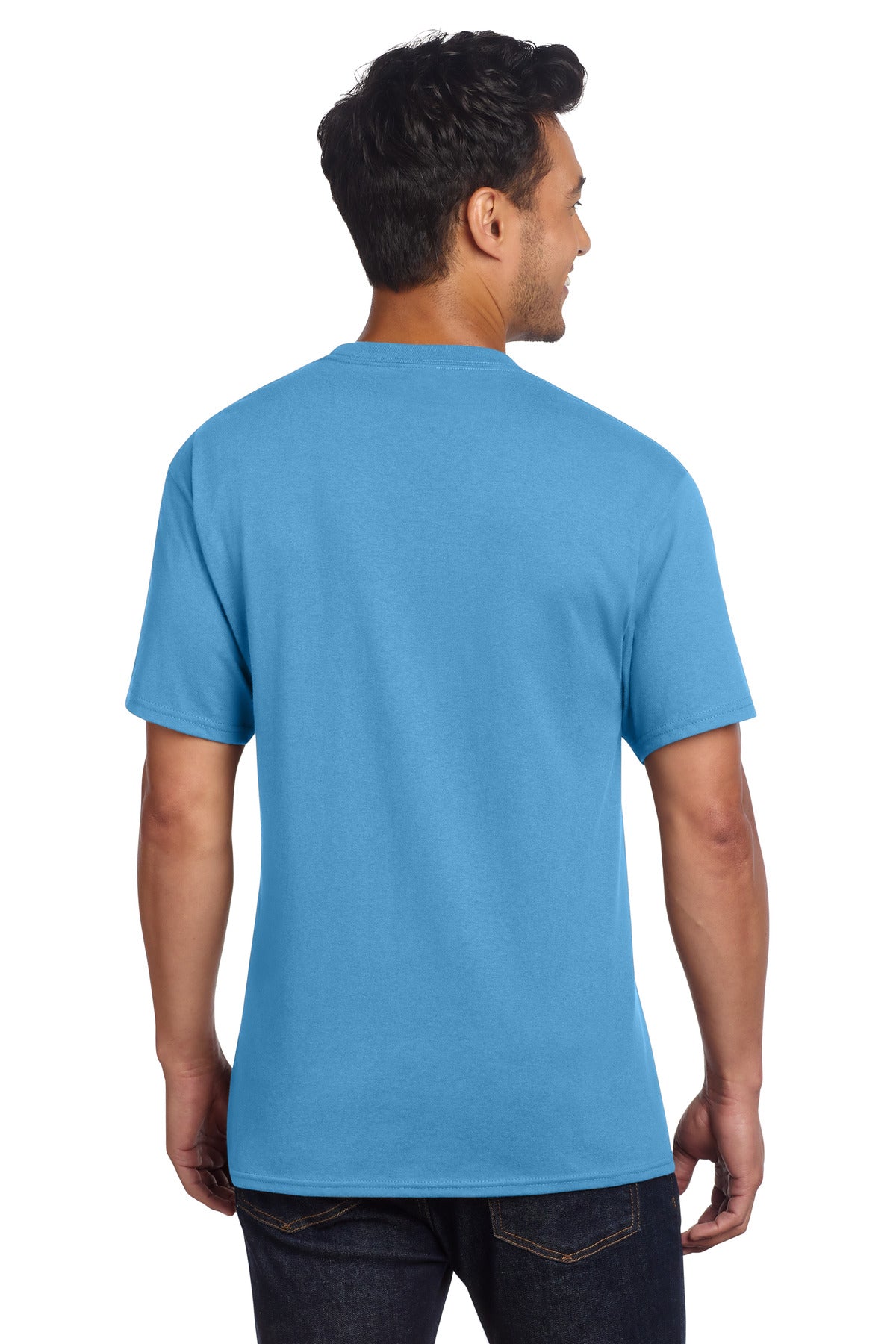 Port & Co Core Cotton DTG Tee - Aquatic Blue