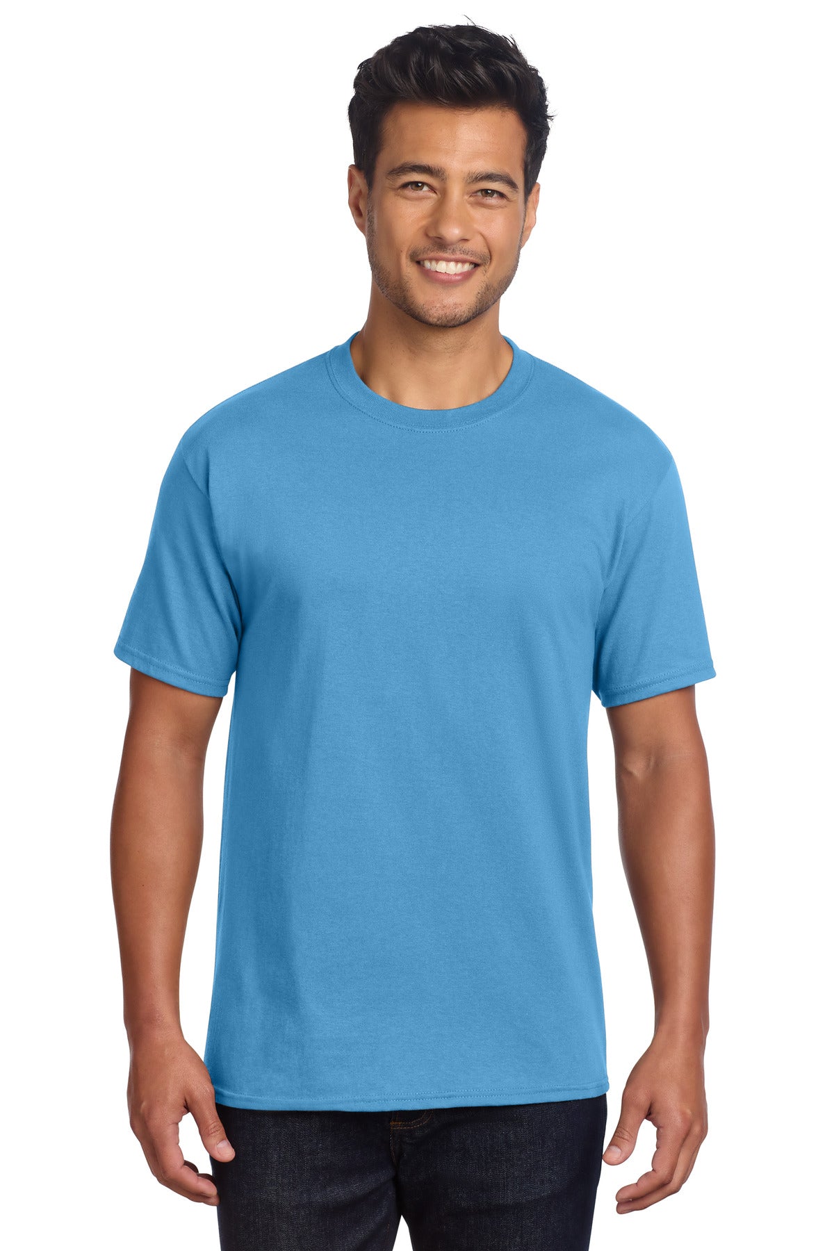 Port & Co Core Cotton DTG Tee - Aquatic Blue