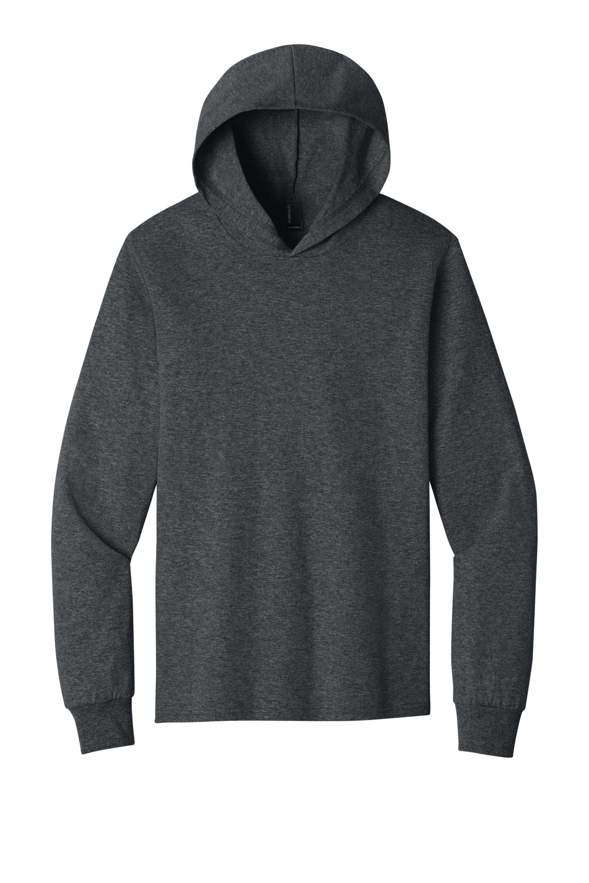 Port & Co Core Cotton Pullover Hooded Tee - Dark Heather Grey