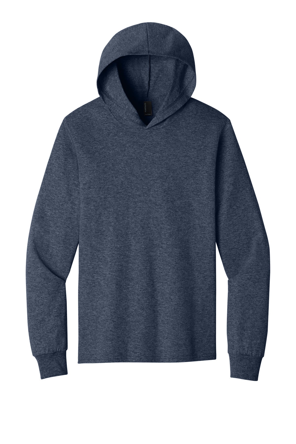Port & Co Core Cotton Pullover Hooded Tee - Heather Navy