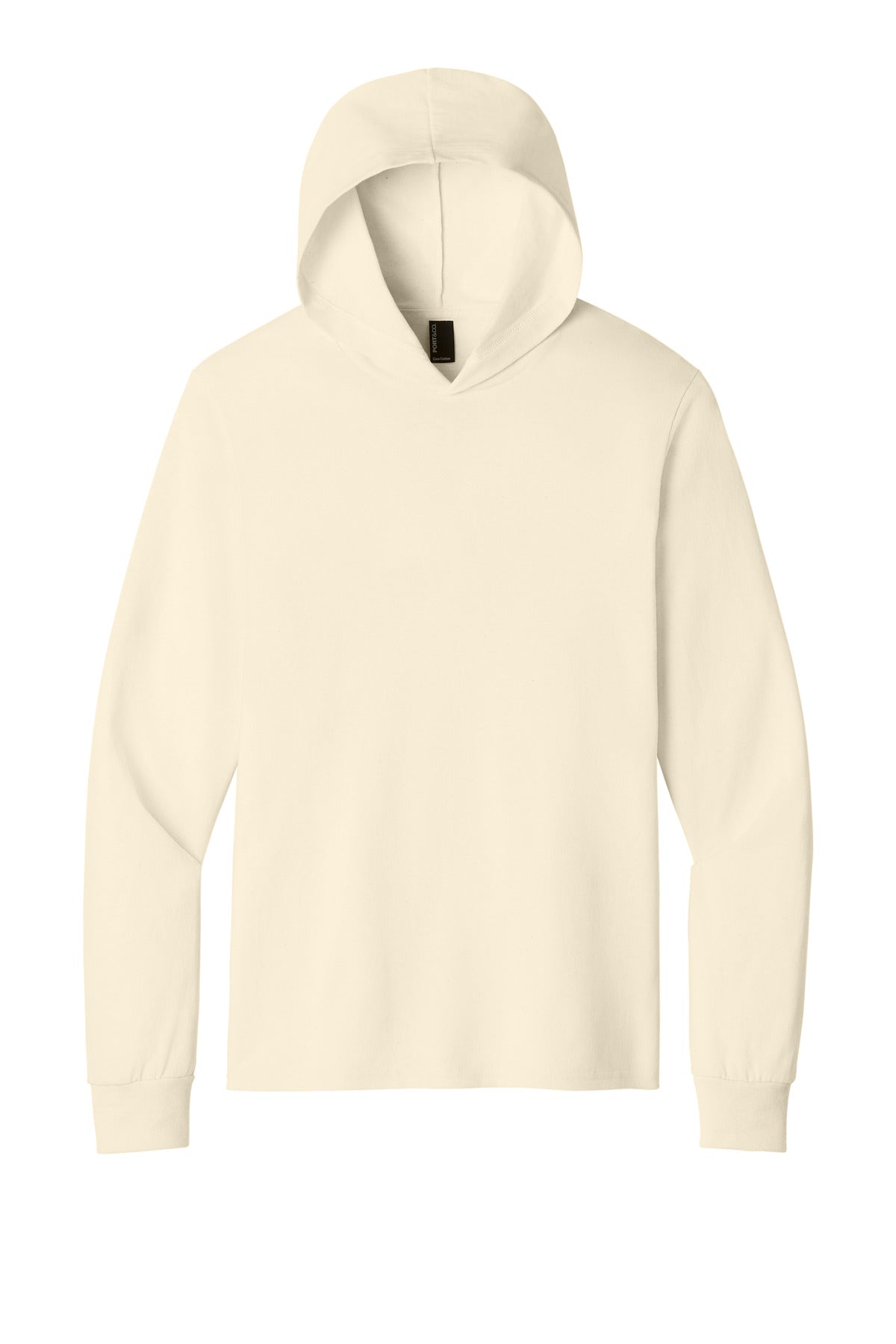 Port & Co Core Cotton Pullover Hooded Tee - Natural