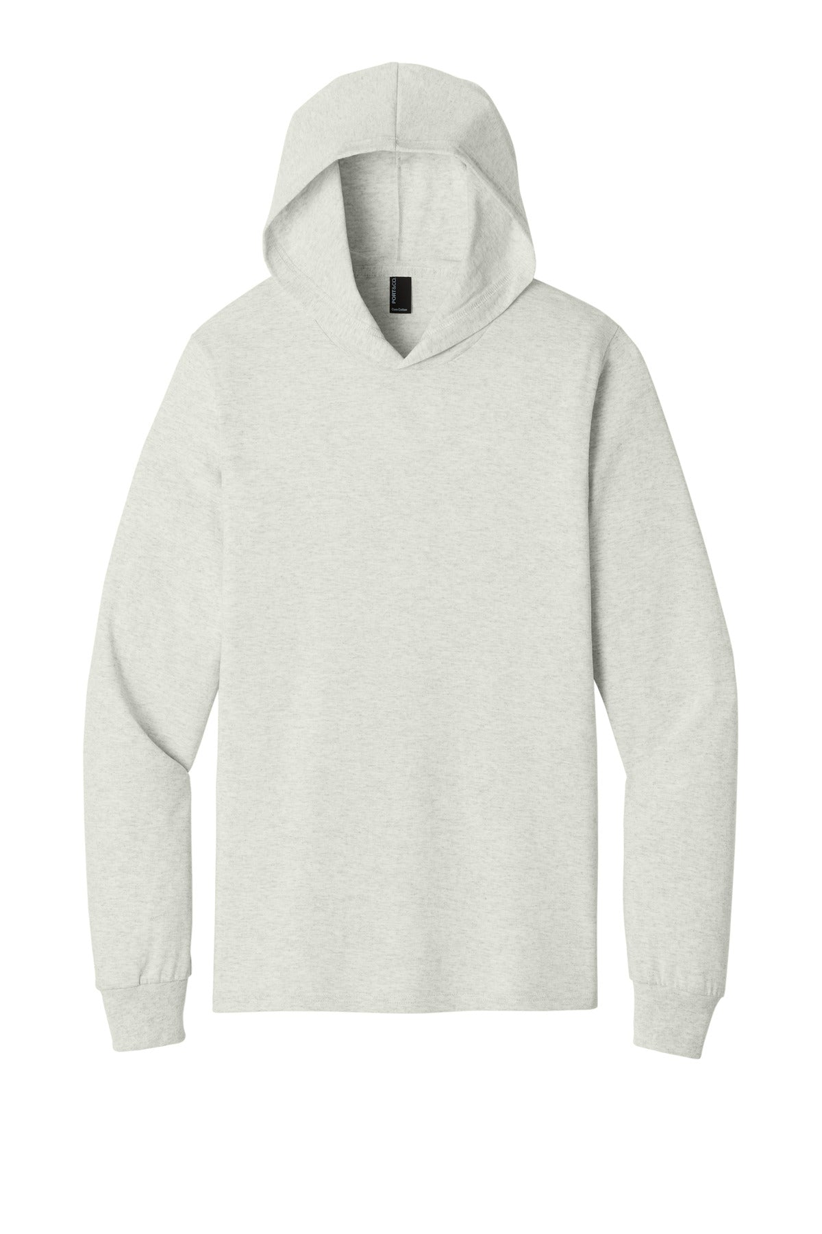 Port & Co Core Cotton Pullover Hooded Tee - Oatmeal Heather