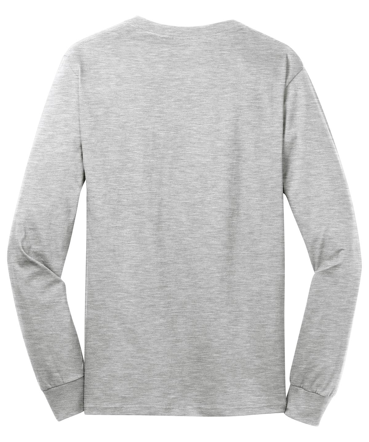 Port & Co Long Sleeve Core Cotton Tee - Ash