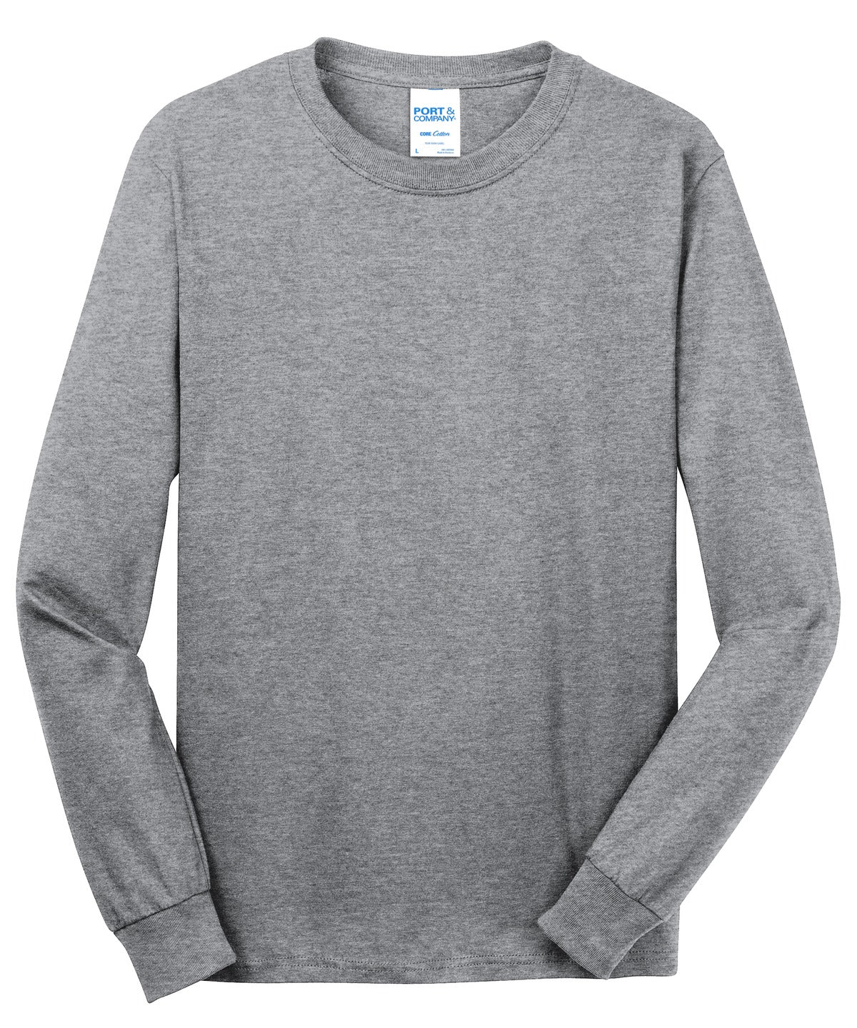 Port & Co Long Sleeve Core Cotton Tee - Athletic Heather