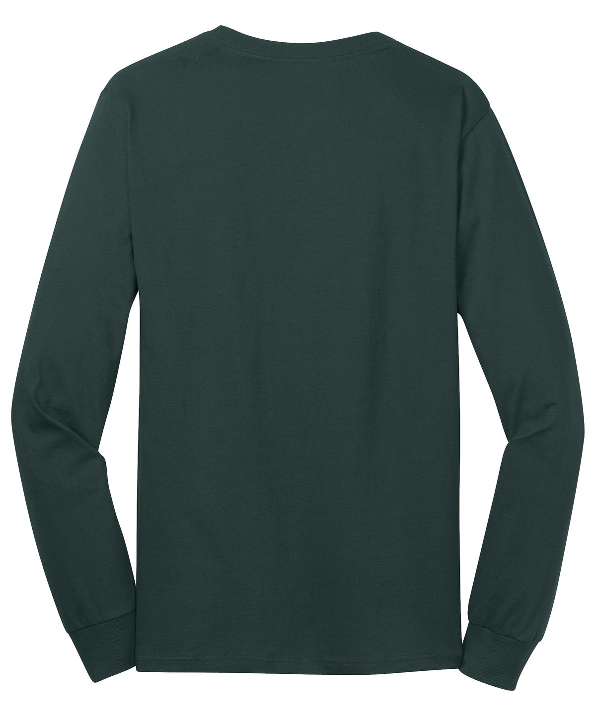 Port & Co Long Sleeve Core Cotton Tee - Dark Green