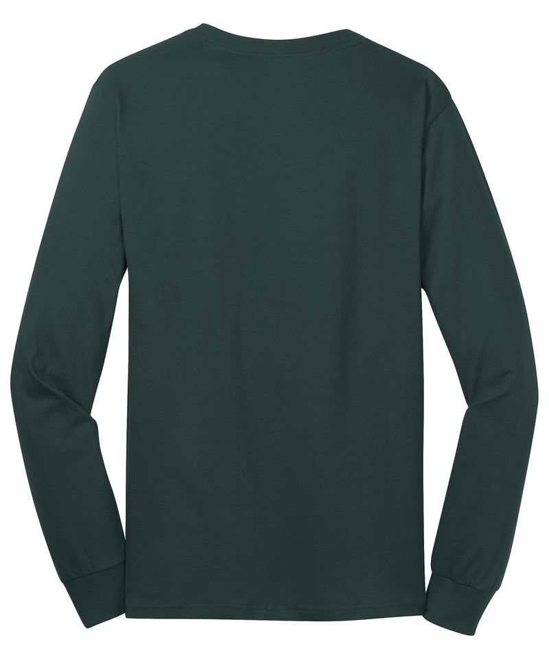 Port & Co Long Sleeve Core Cotton Tee - Dark Green
