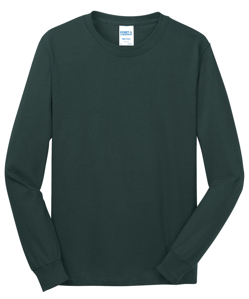 Port & Co Long Sleeve Core Cotton Tee - Dark Green