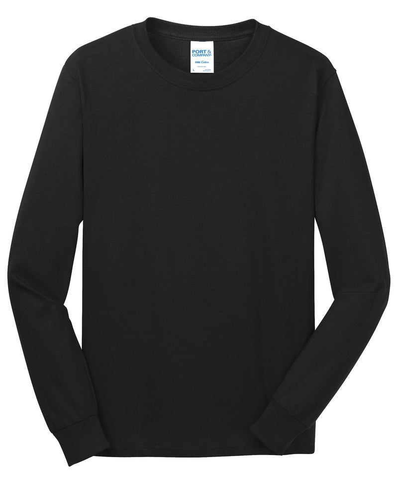 Port & Co Long Sleeve Core Cotton Tee - Jet Black