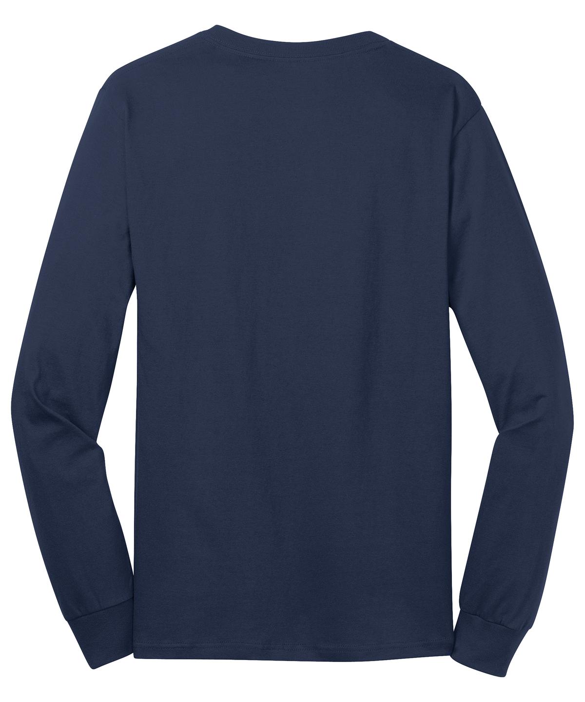 Port & Co Long Sleeve Core Cotton Tee - Navy