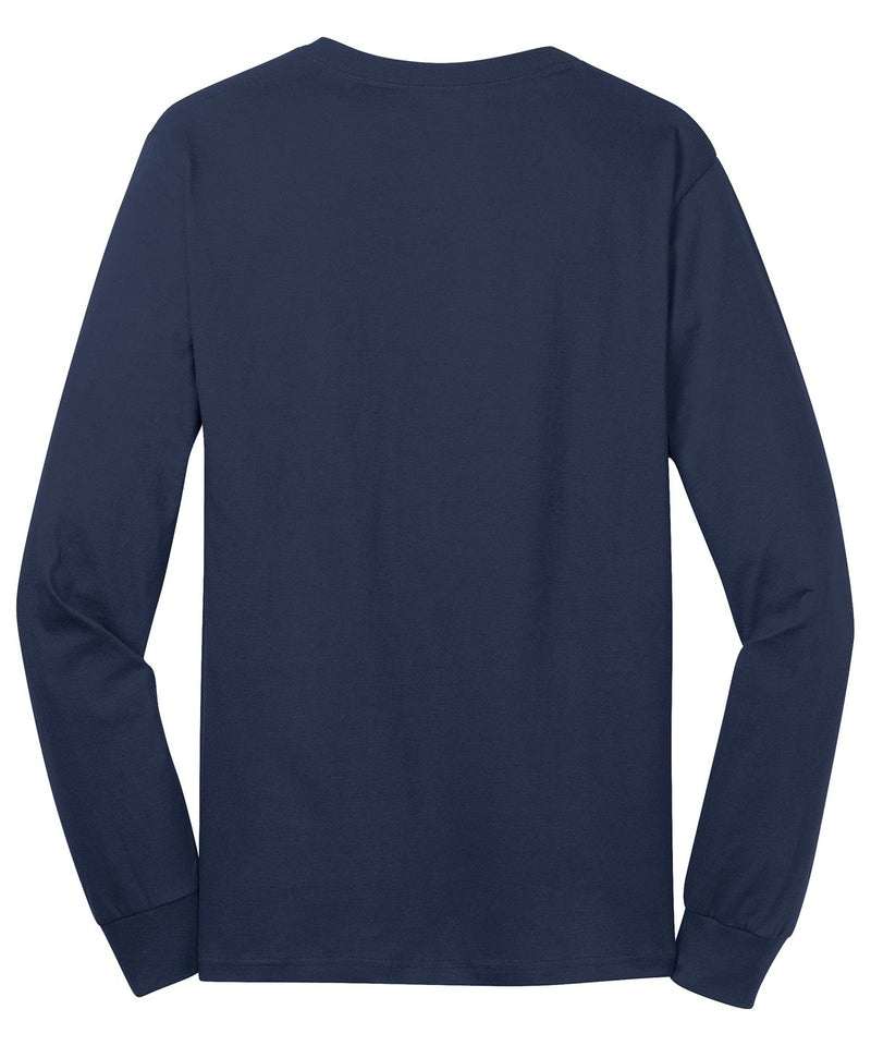 Port & Co Long Sleeve Core Cotton Tee - Navy