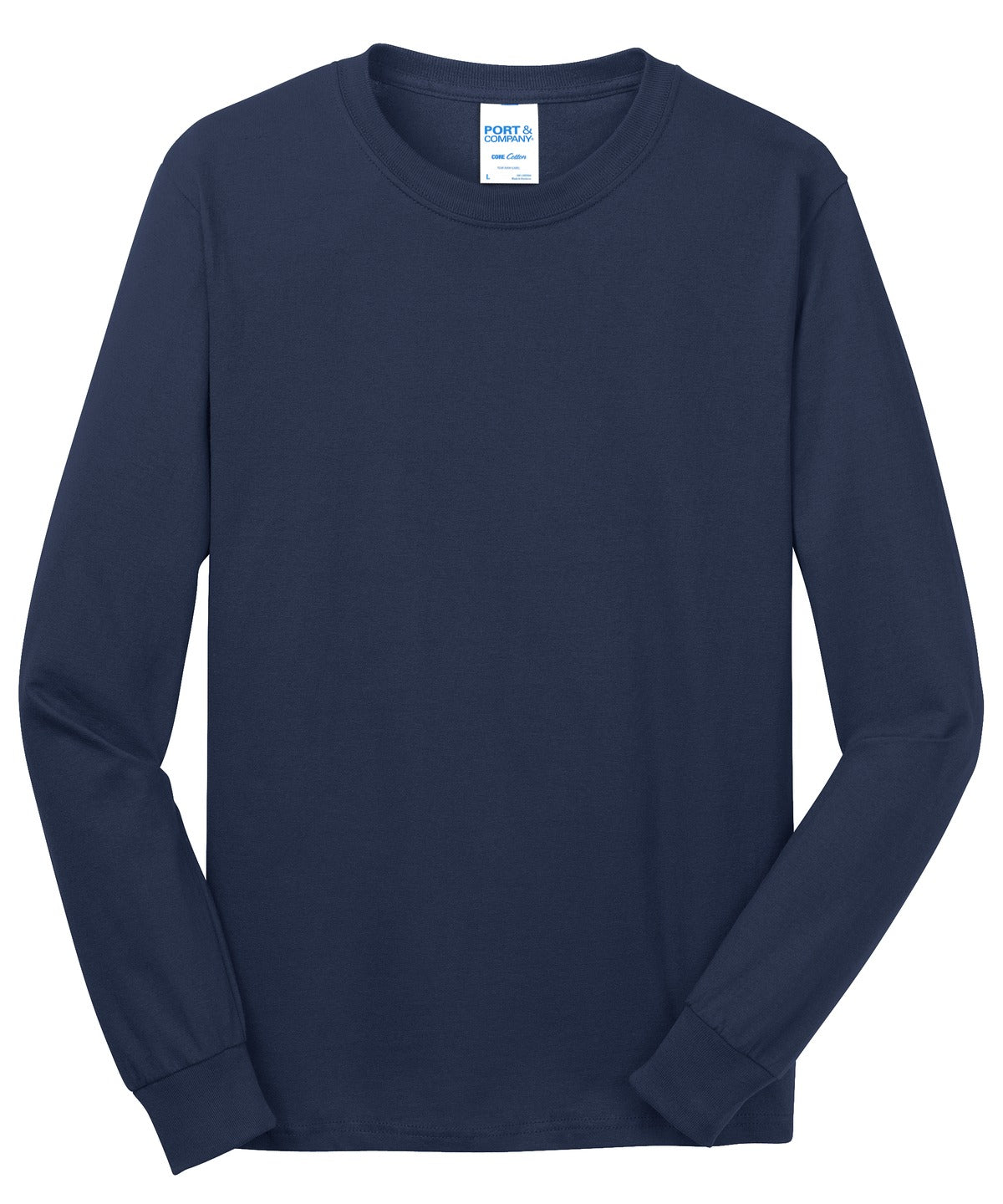 Port & Co Long Sleeve Core Cotton Tee - Navy