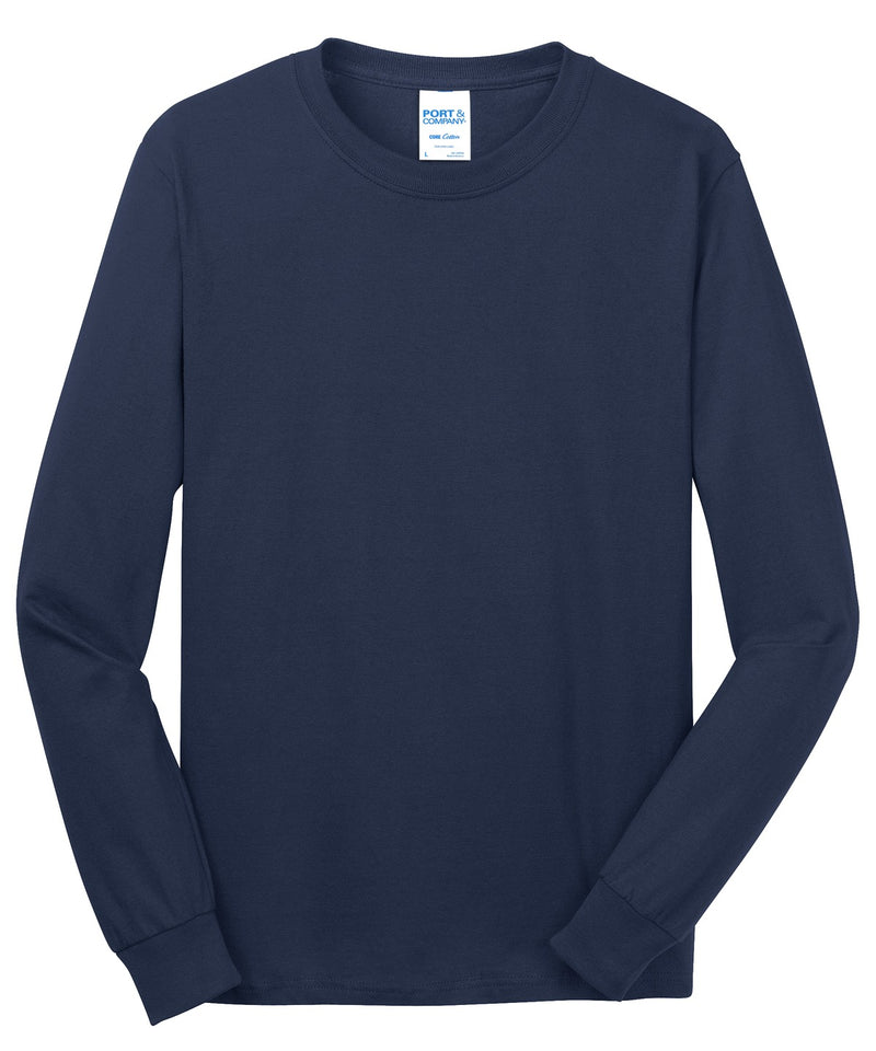 Port & Co Long Sleeve Core Cotton Tee - Navy