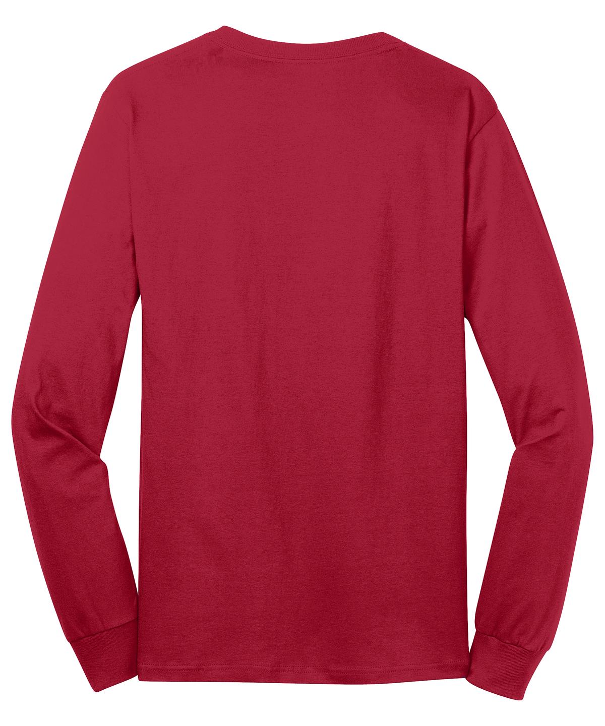 Port & Co Long Sleeve Core Cotton Tee - Red