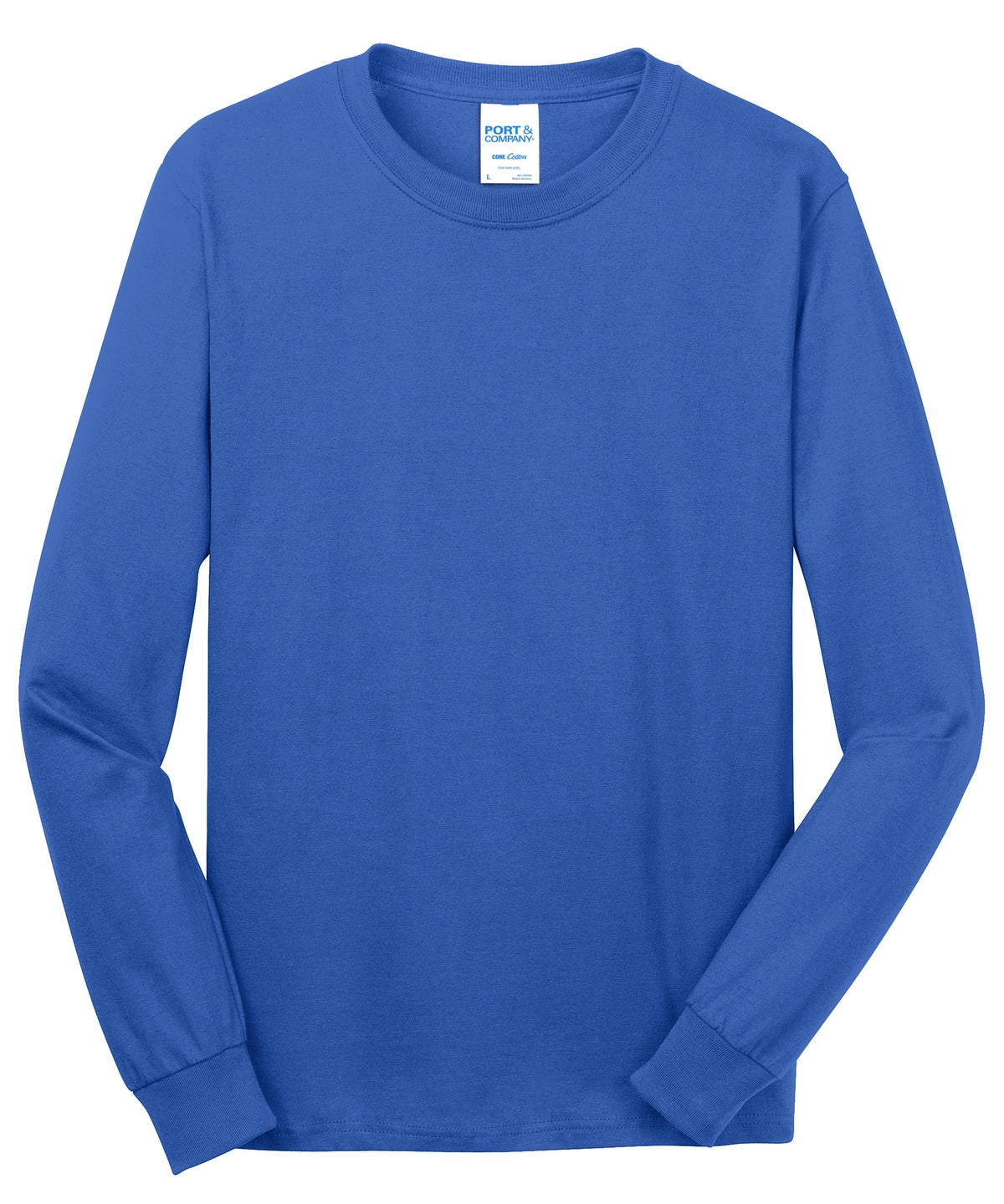 Port & Co Long Sleeve Core Cotton Tee - Royal
