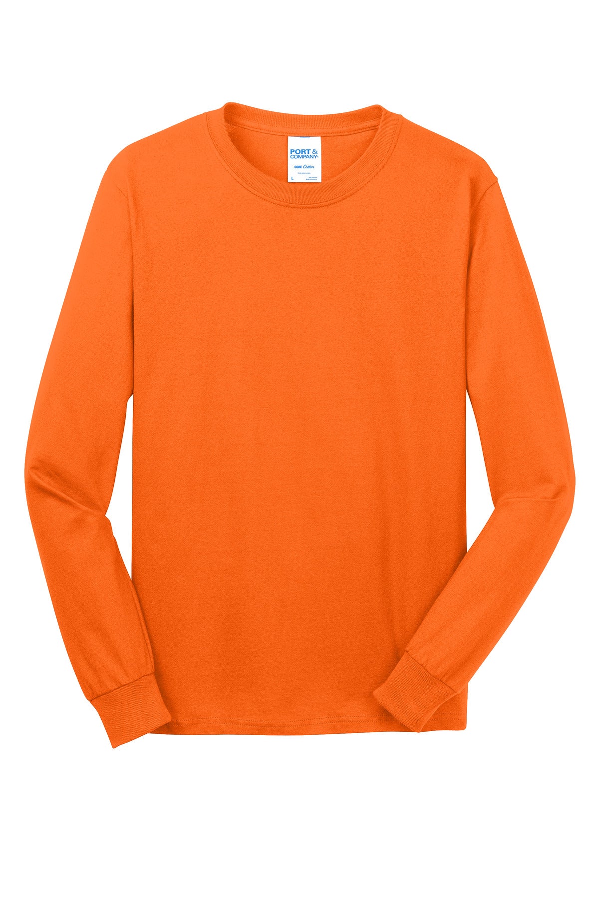 Port & Co Long Sleeve Core Cotton Tee - S. Orange