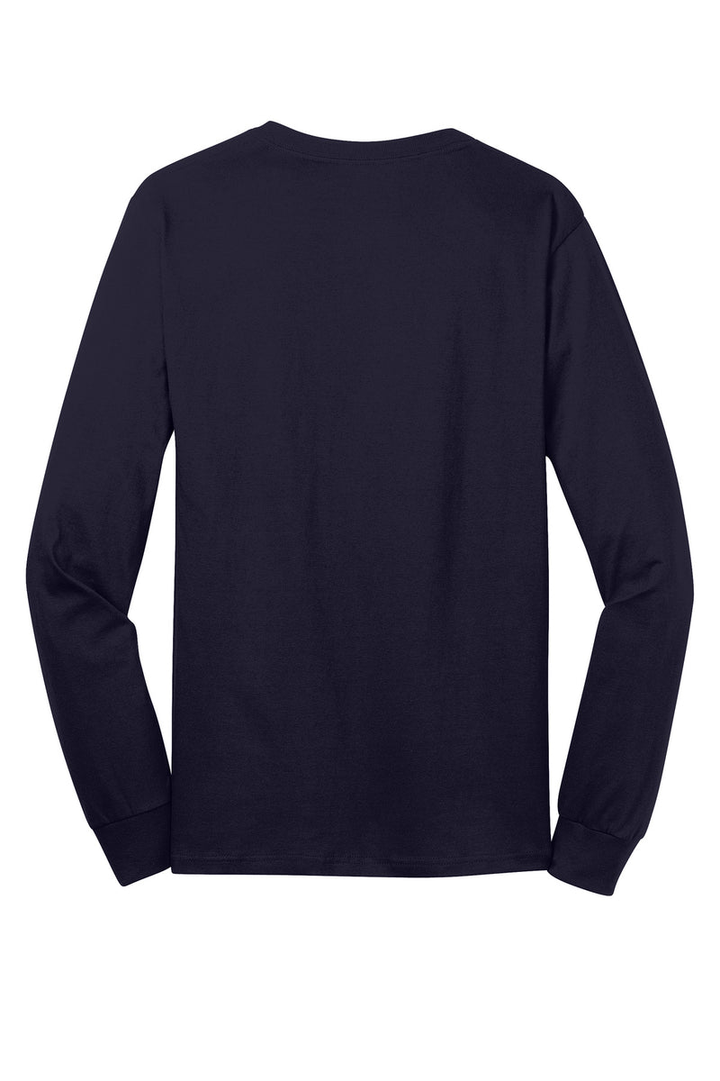 Port & Co Long Sleeve Core Cotton Tee - True Navy