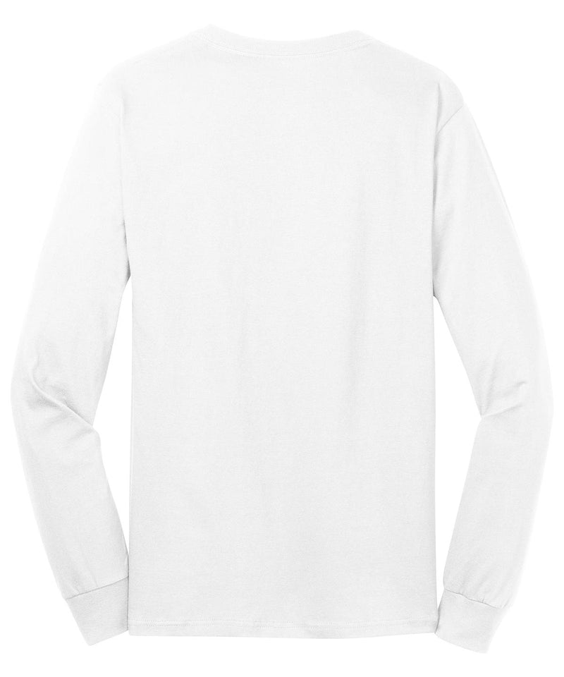 Port & Co Long Sleeve Core Cotton Tee - White