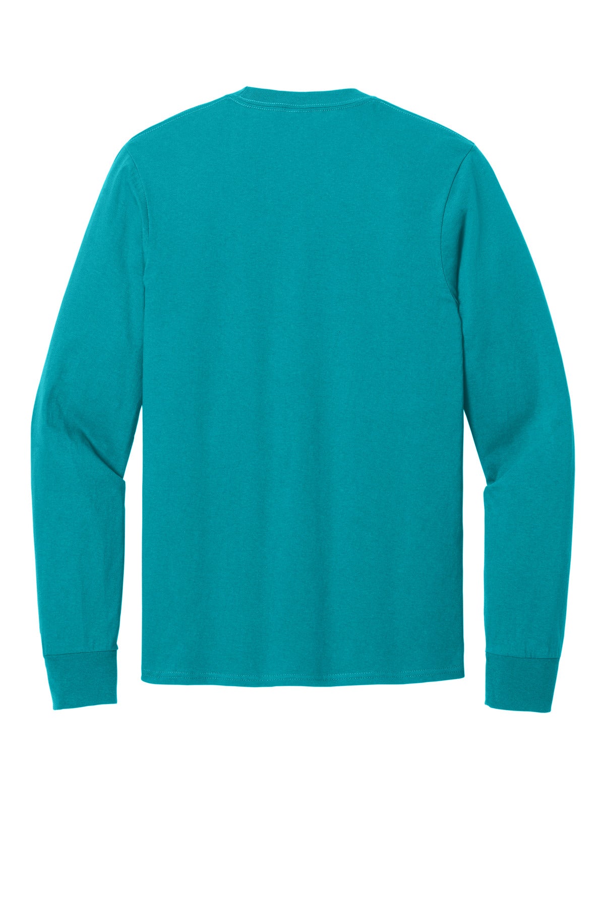 Port & Co Long Sleeve Core Cotton Tee - Aquatic Blue