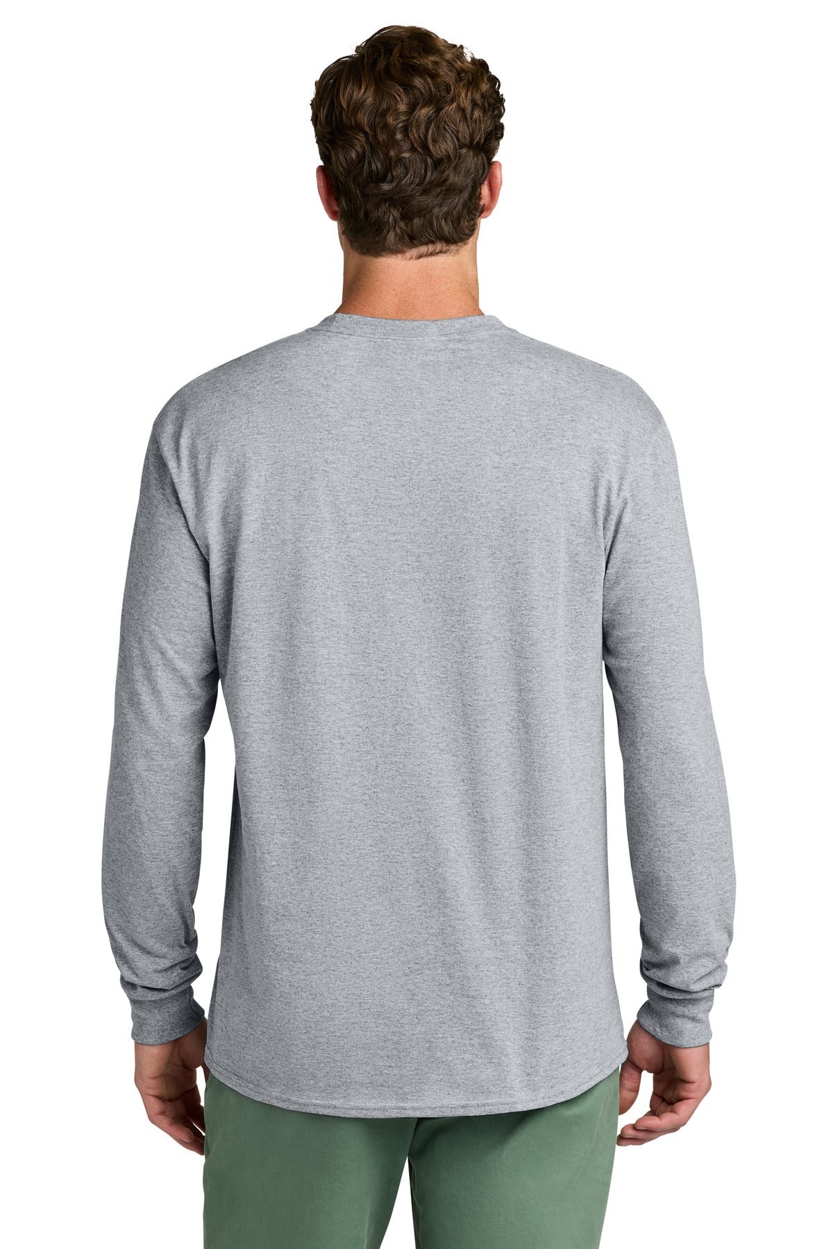 Port & Co Long Sleeve Core Cotton Tee - Athletic Heather