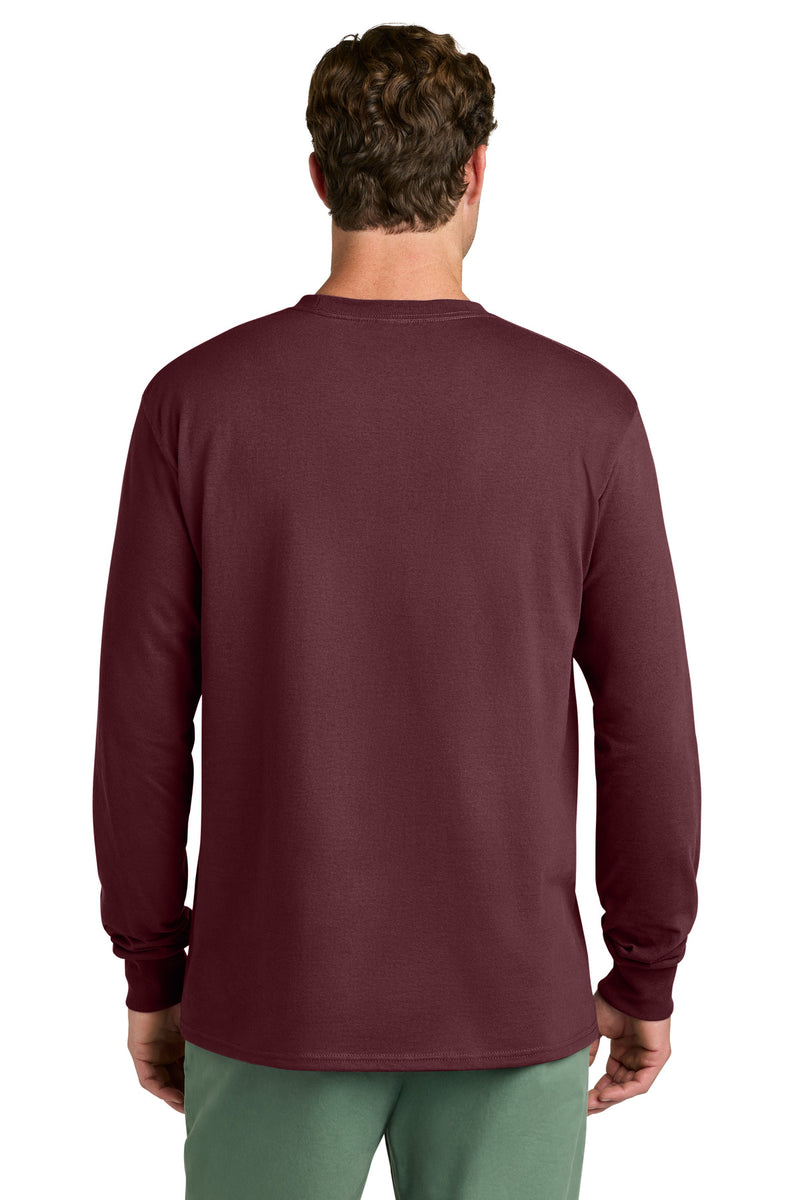 Port & Co Long Sleeve Core Cotton Tee - Athletic Maroon