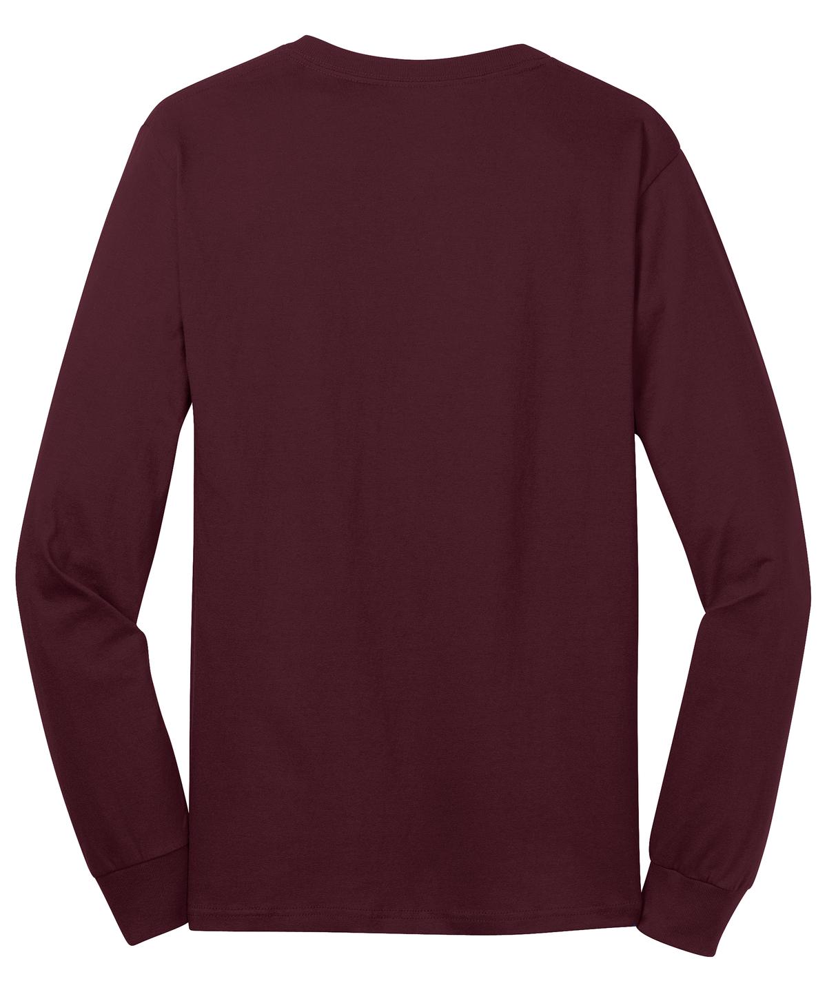 Port & Co Long Sleeve Core Cotton Tee - Athletic Maroon