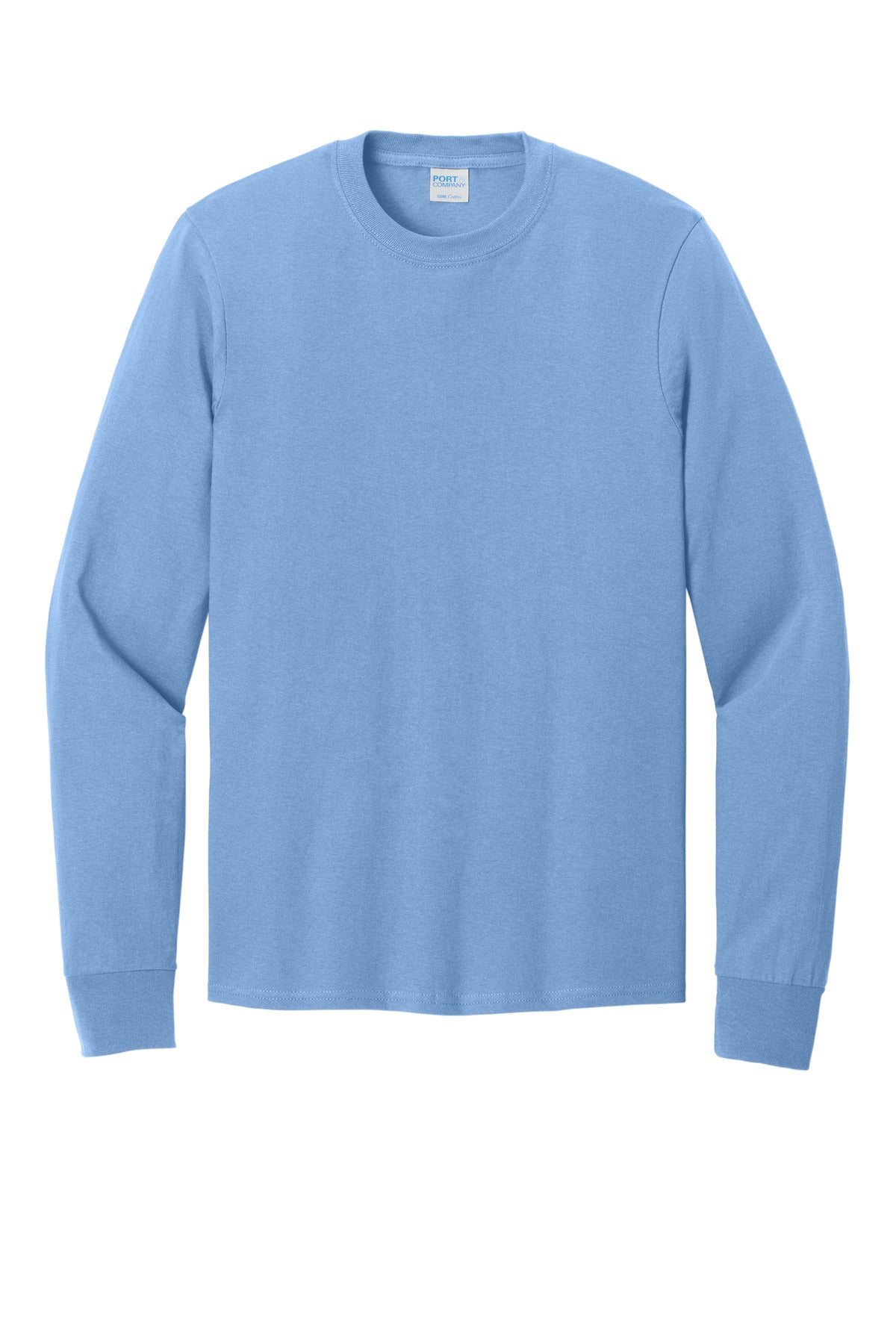Port & Co Long Sleeve Core Cotton Tee - Carolina Blue
