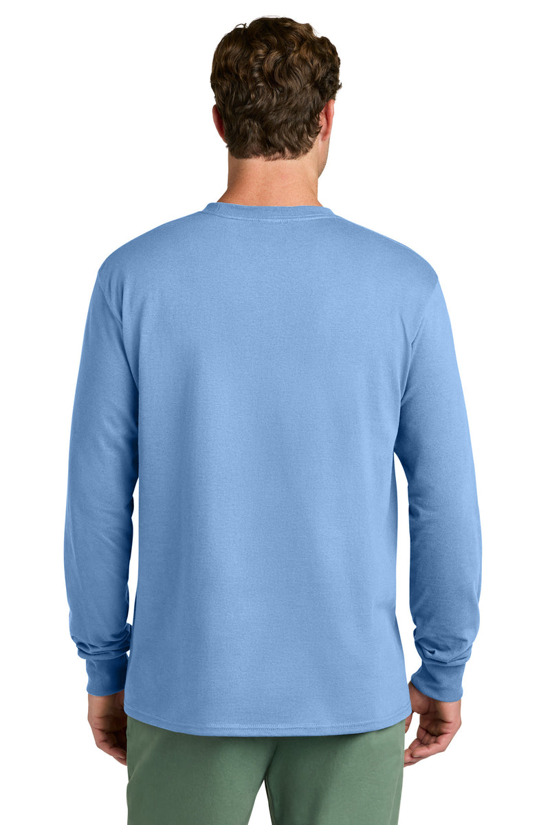 Port & Co Long Sleeve Core Cotton Tee - Carolina Blue