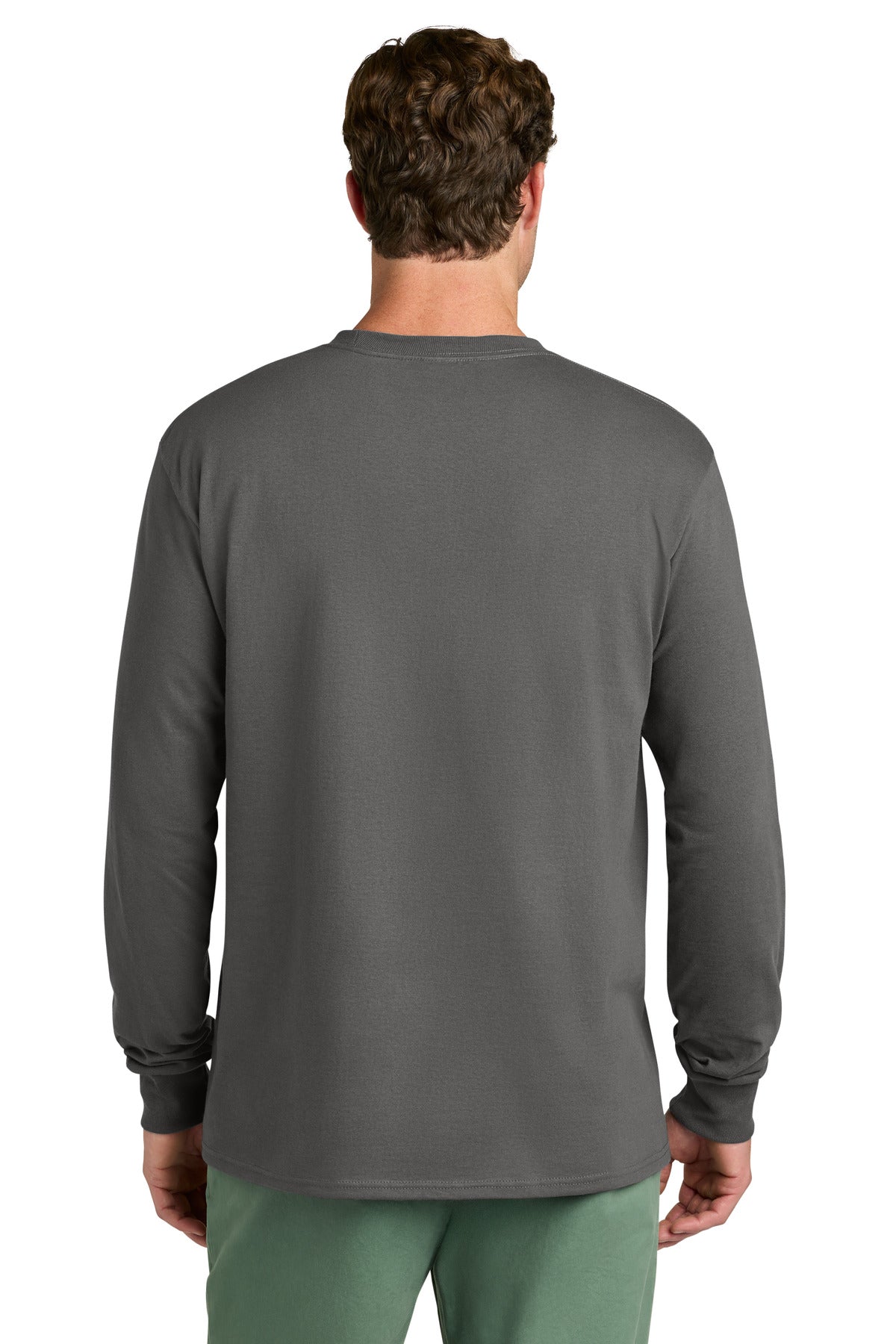 Port & Co Long Sleeve Core Cotton Tee - Charcoal