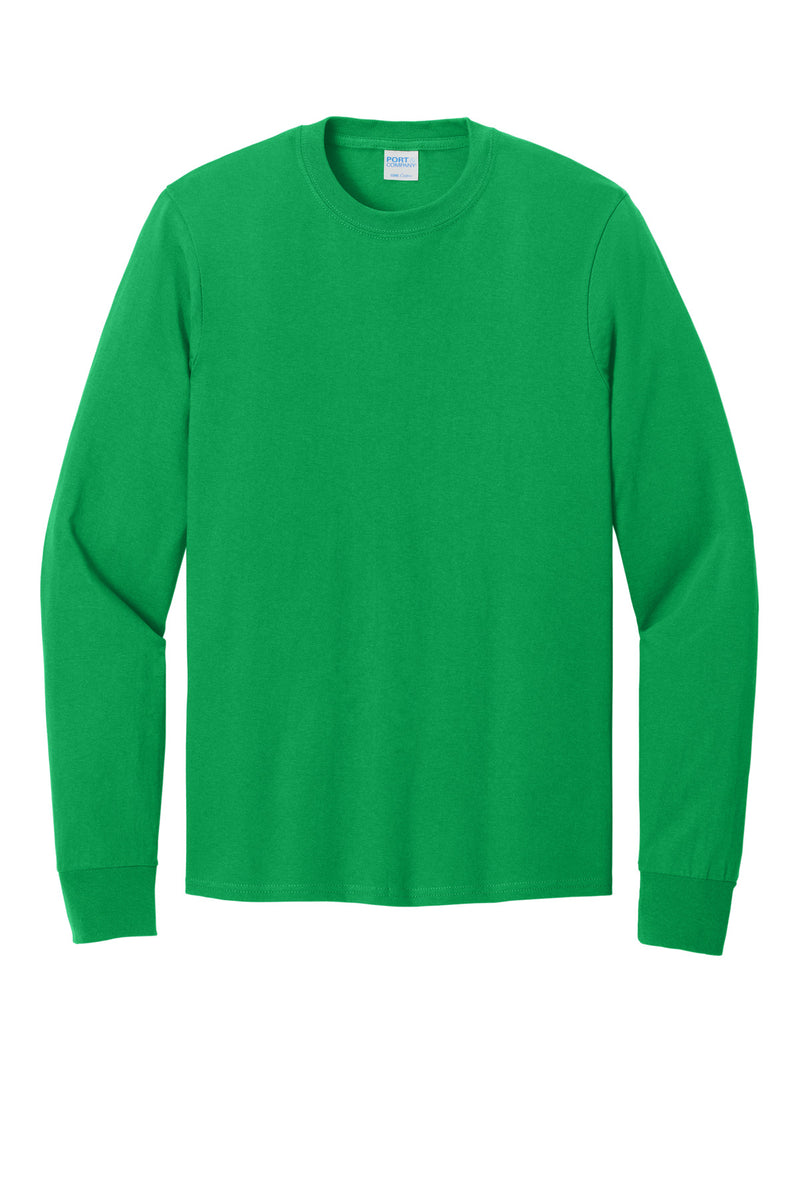 Port & Co Long Sleeve Core Cotton Tee - Clover Green