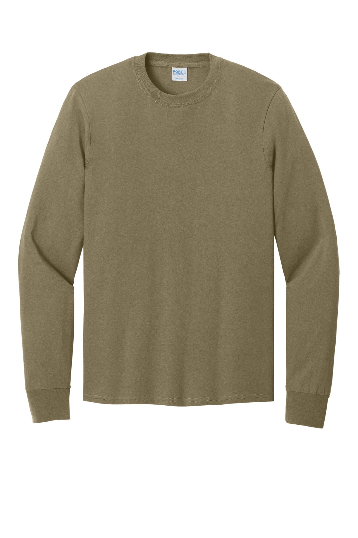 Port & Co Long Sleeve Core Cotton Tee - Coyote Brown