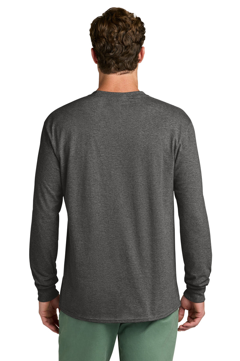 Port & Co Long Sleeve Core Cotton Tee - Dark Heather Grey