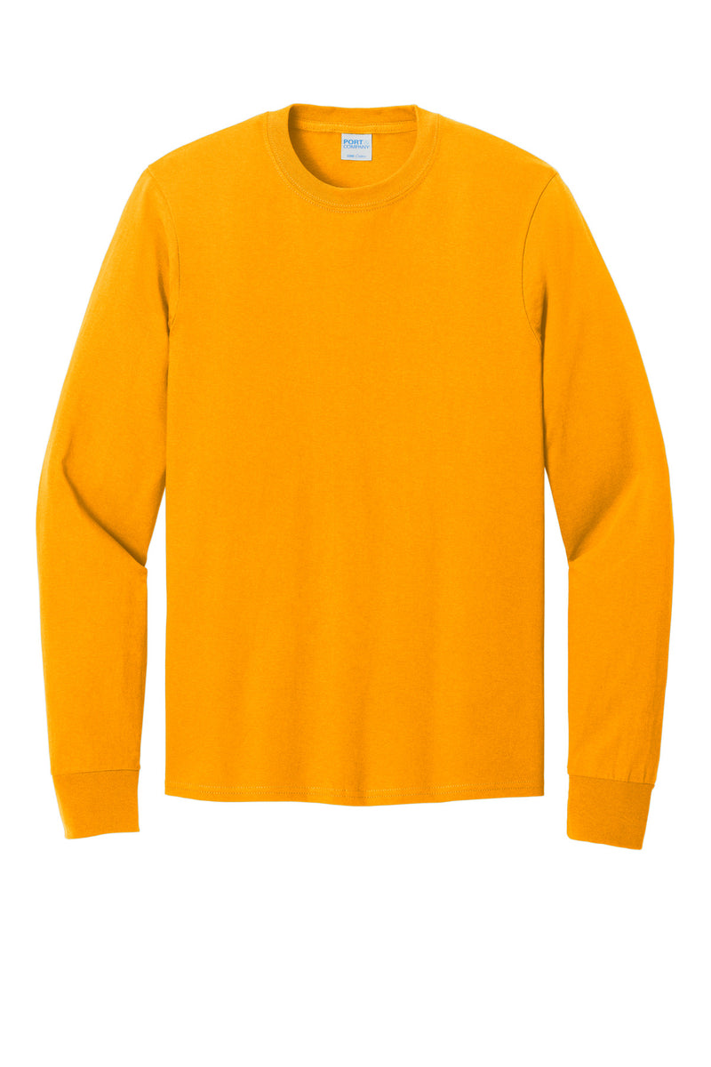 Port & Co Long Sleeve Core Cotton Tee - Gold