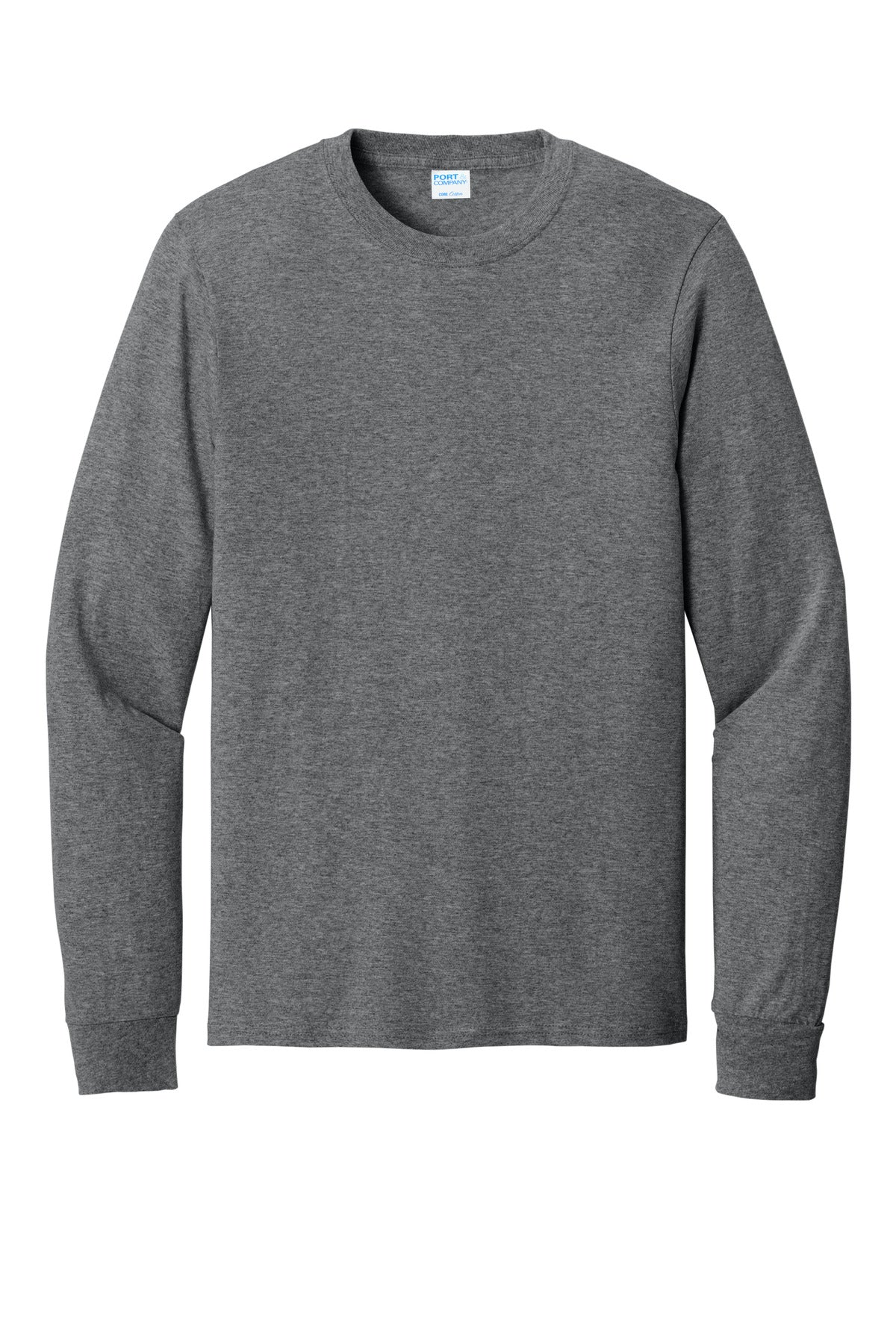 Port & Co Long Sleeve Core Cotton Tee - Graphite Heather