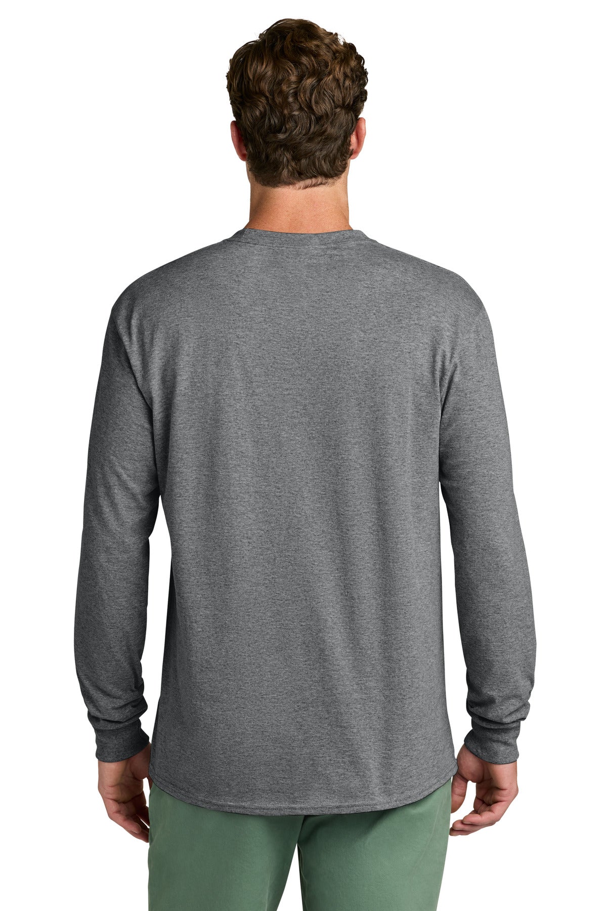 Port & Co Long Sleeve Core Cotton Tee - Graphite Heather