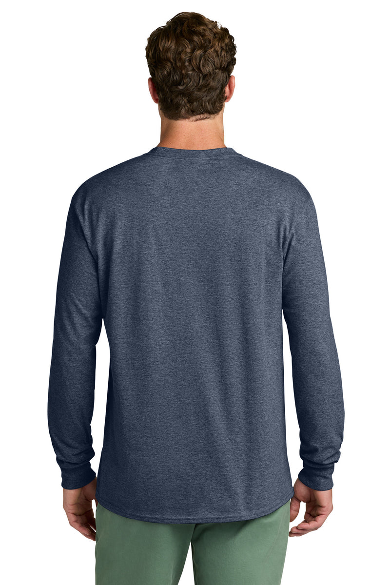 Port & Co Long Sleeve Core Cotton Tee - Heather Navy