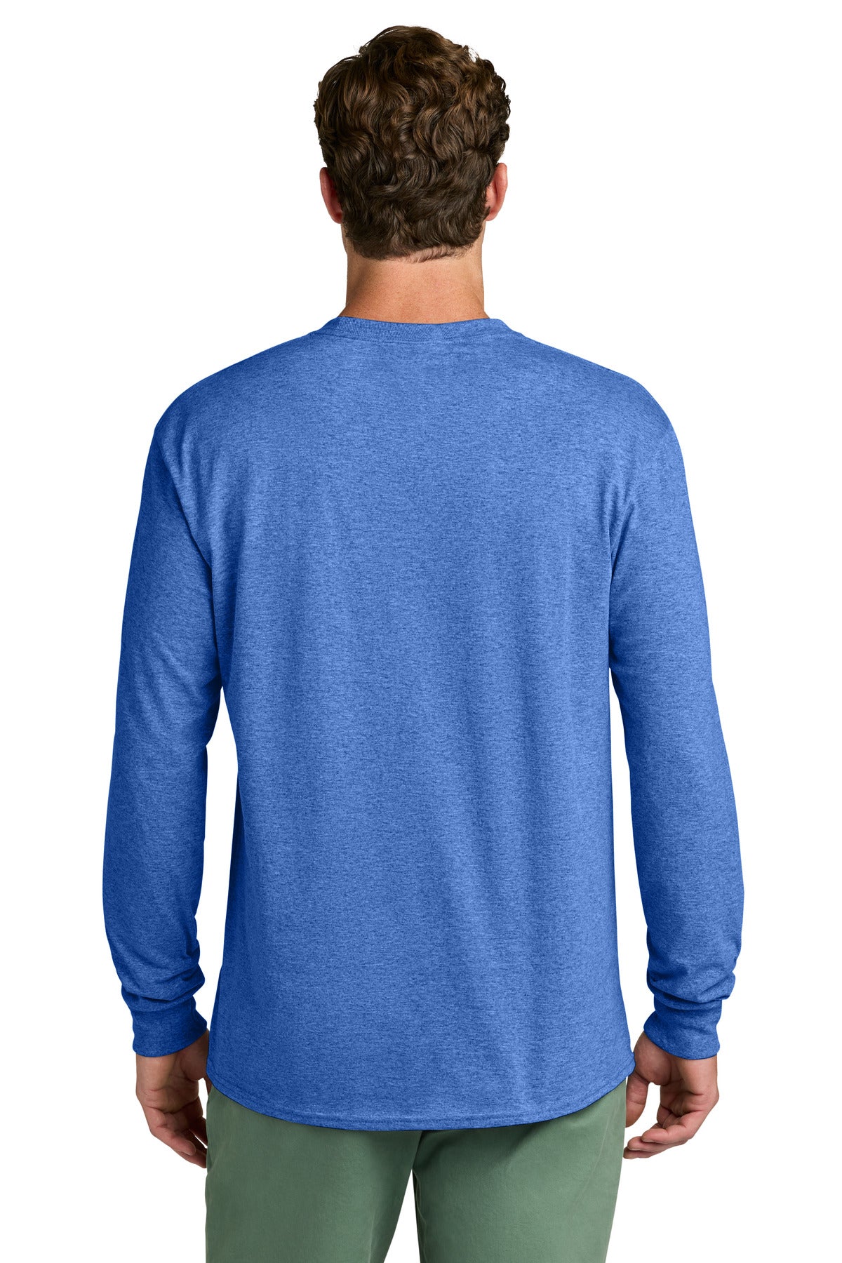 Port & Co Long Sleeve Core Cotton Tee - Heather Royal