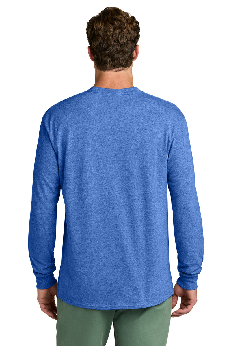Port & Co Long Sleeve Core Cotton Tee - Heather Royal