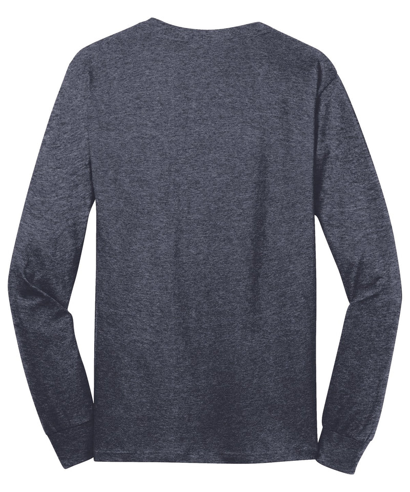 Port & Co Long Sleeve Core Cotton Tee - Heather Navy