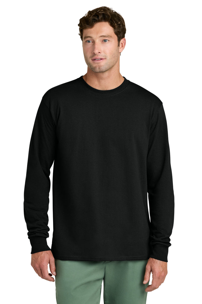 Port & Co Long Sleeve Core Cotton Tee - Jet Black
