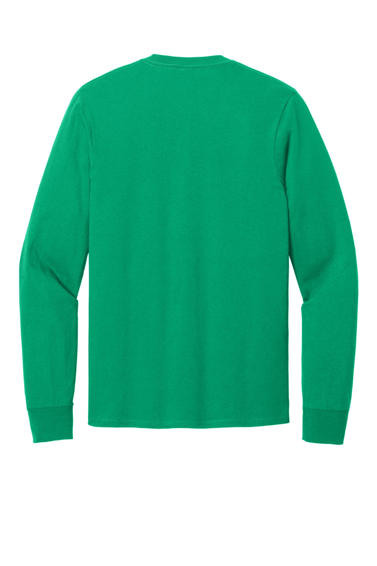 Port & Co Long Sleeve Core Cotton Tee - Kelly flat back