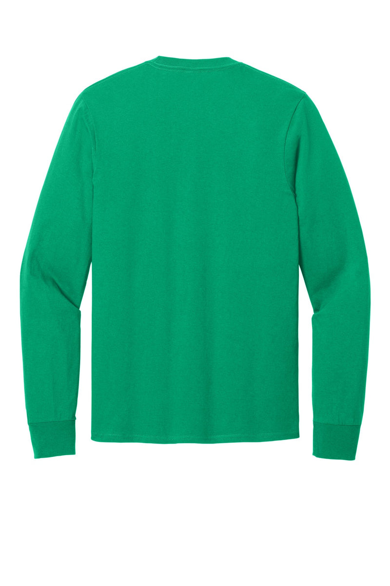 Port & Co Long Sleeve Core Cotton Tee - Kelly flat back