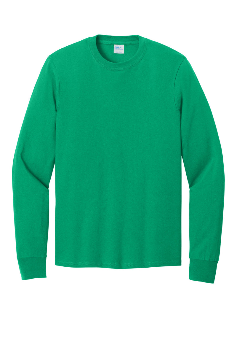 Port & Co Long Sleeve Core Cotton Tee - Kelly