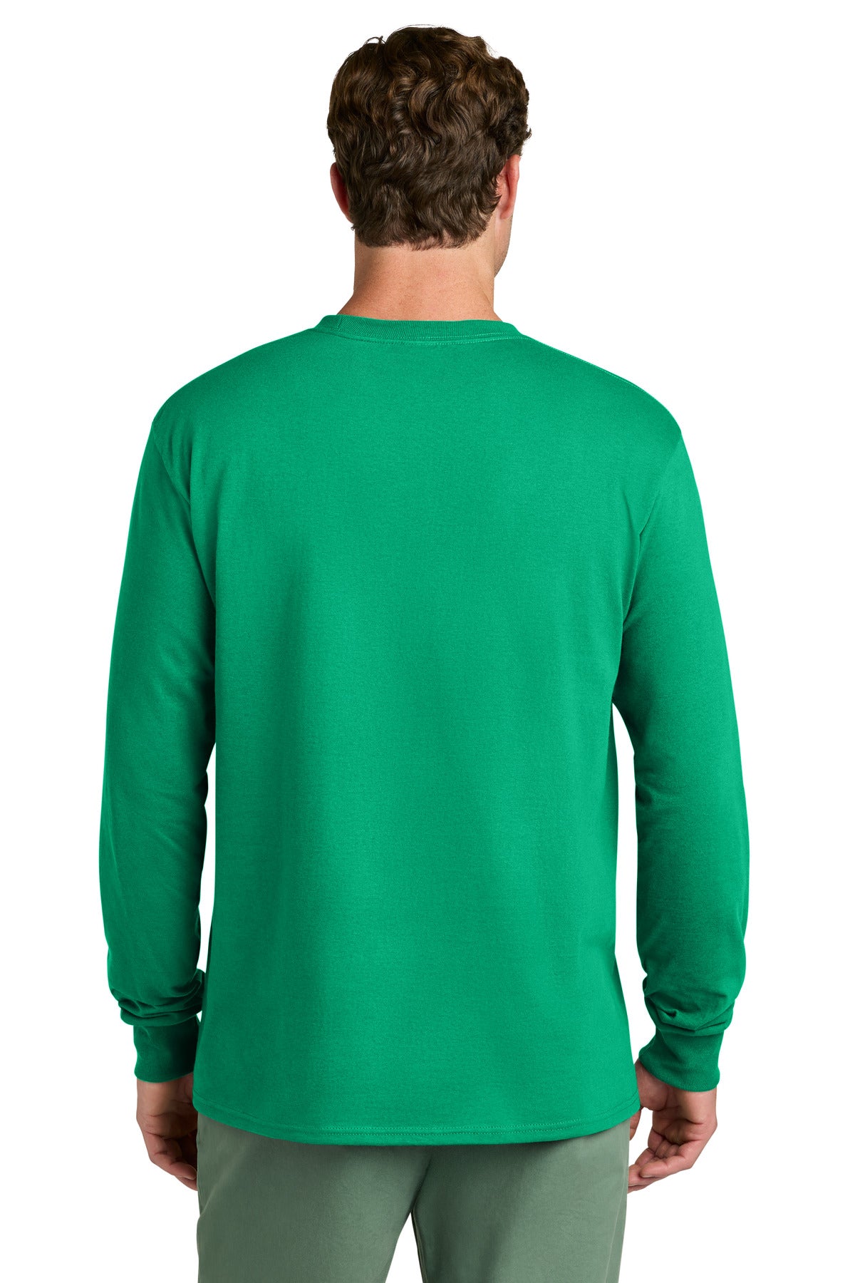 Port & Co Long Sleeve Core Cotton Tee - Kelly